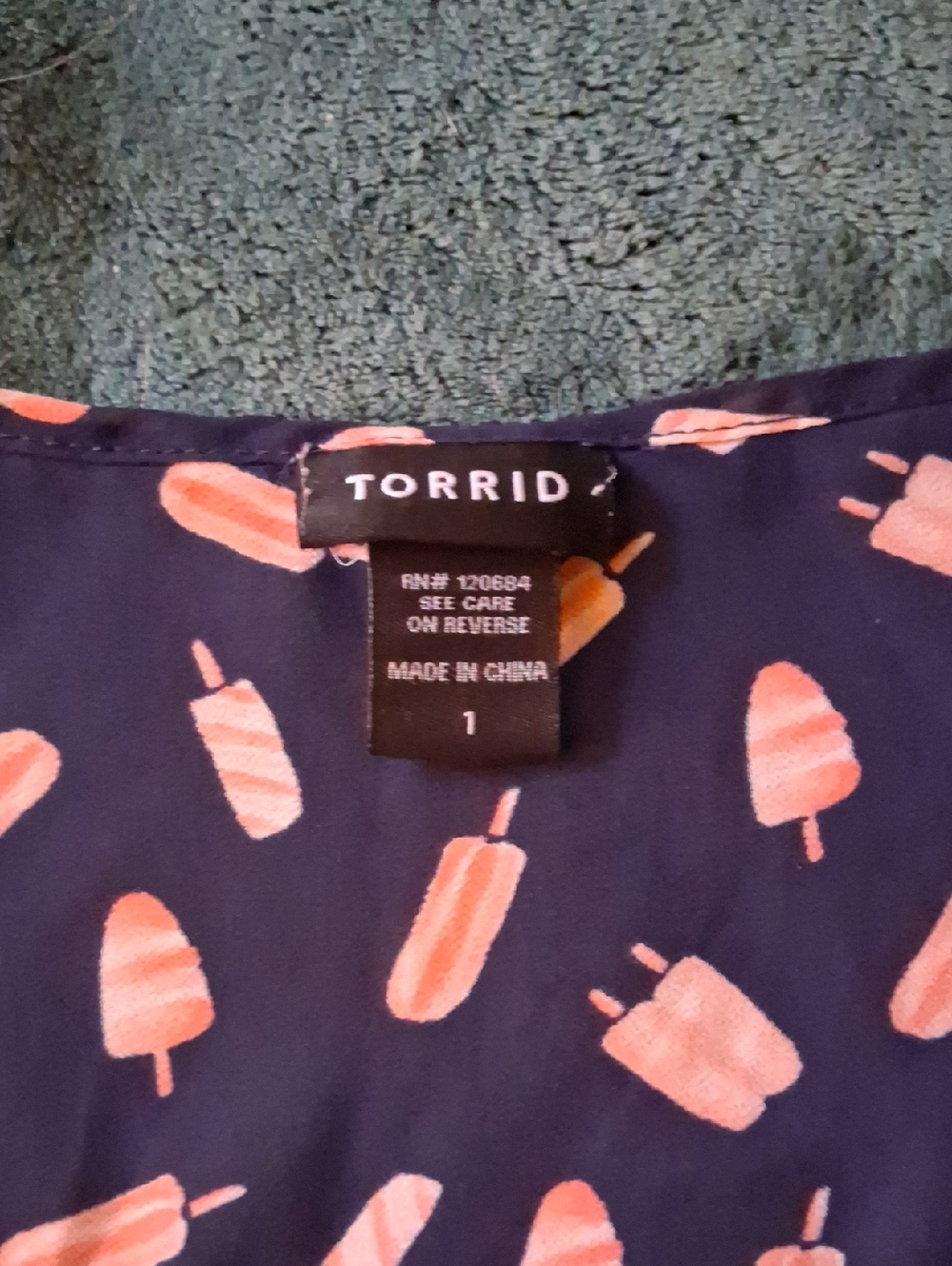 Torrid Navy Blue Popsicle Print Blouse - Picture 5 of 5
